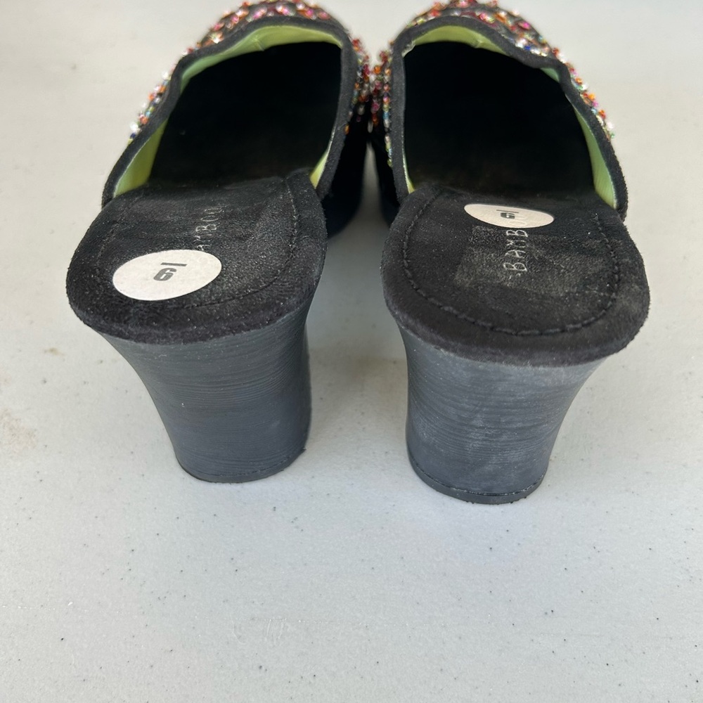 Bamboo New Beaded Festival Boho Clogs Size 9 Chunky Platform Slip On Y2K Hippie - Picture 4 of 5